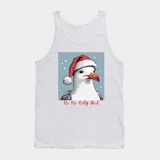 Funny Smug Seagull in a Santa Hat Tank Top